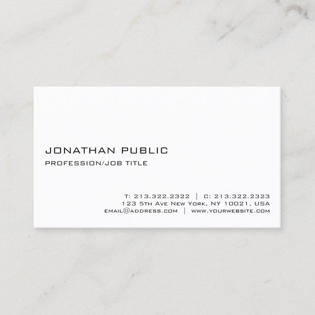 Tarjeta De Visita Moderno profesional minimalista elegante (Anverso)