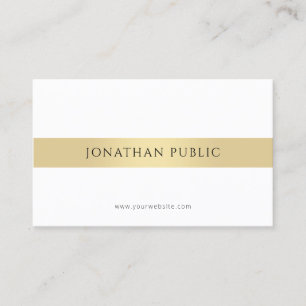 Tarjeta De Visita Moderno profesional Minimalista elegante dorado bl