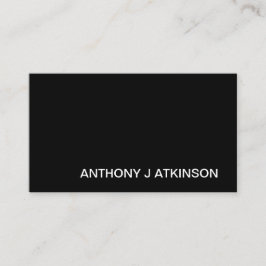 Tarjeta De Visita Moderno profesional Minimalista negro simple