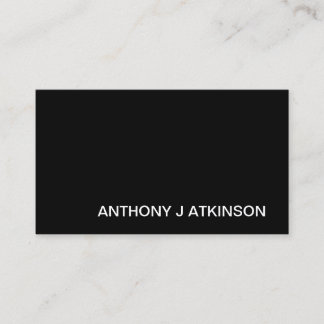 Tarjeta De Visita Moderno profesional Minimalista negro simple