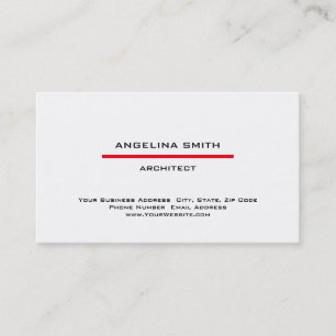 Tarjeta De Visita Moderno profesional Minimalista simple rojo blanco
