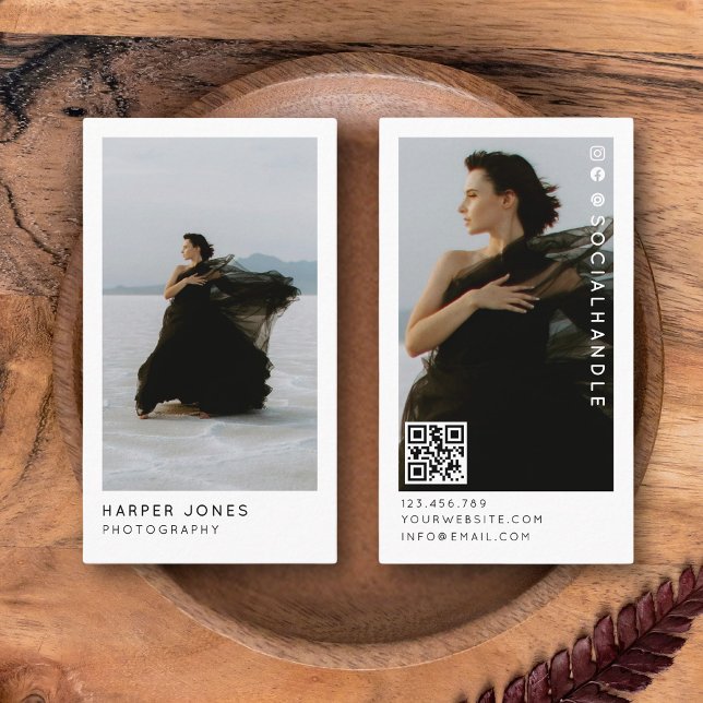 Tarjeta De Visita Moderno Profesional Mínimo 2 Foto Código QR (Subido por el creador)