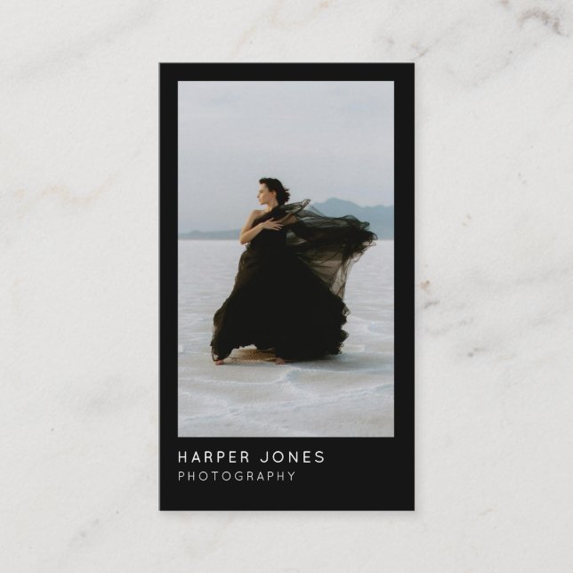 Tarjeta De Visita Moderno Profesional Mínimo 2 Foto Código QR (Anverso)