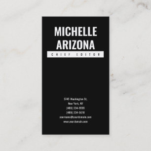 Tarjeta De Visita Moderno profesional negro minimalista