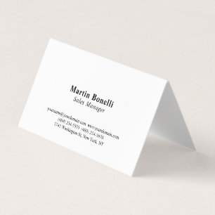 Tarjeta De Visita Moderno Profesional Plano Clásico Blanco y Negro