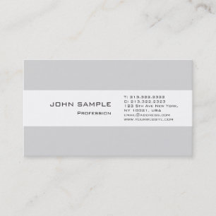 Tarjeta De Visita Moderno Profesional Plano Simple Elegante Gris