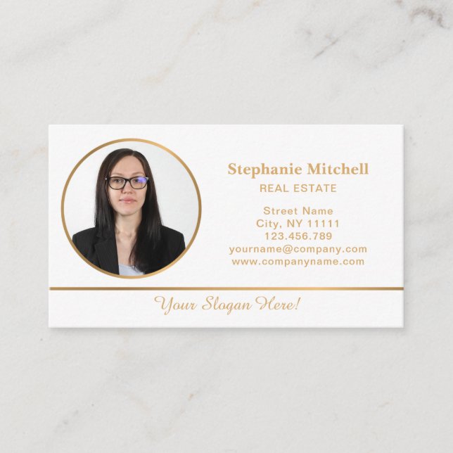 Tarjeta De Visita Moderno, Profesional, Realtor, Inmobiliaria, Foto (Anverso)