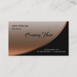 Tarjeta De Visita Moderno Profesional Resaltar Cobre de Bronce Negro
