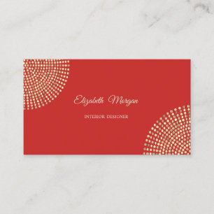 Tarjeta De Visita Moderno Profesional, Rojo, Dosis Doradas