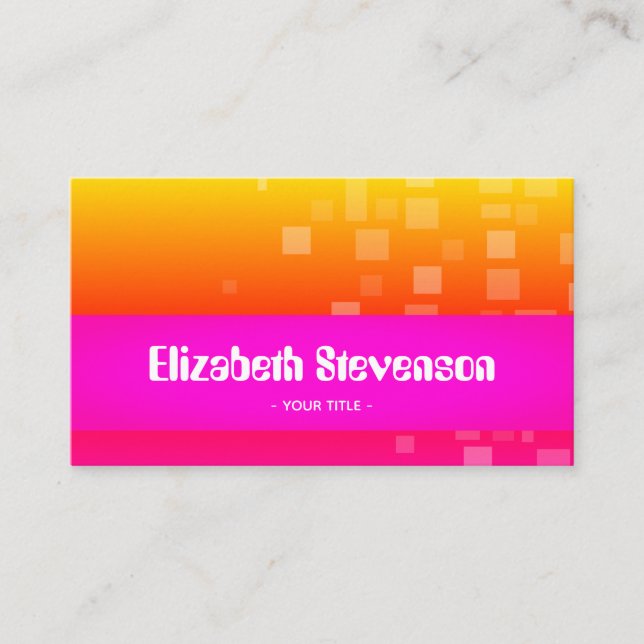Tarjeta De Visita Moderno Profesional Rosa de Moda (Anverso)
