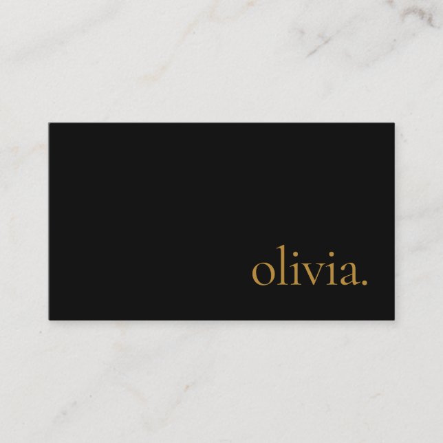 Tarjeta De Visita Moderno Profesional Sencillo Elegante Oro Negro (Anverso)