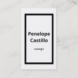 Tarjeta De Visita Moderno profesional Sencillo Estilo Blanco y Negro