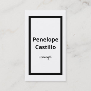 Tarjeta De Visita Moderno profesional Sencillo Estilo Blanco y Negro