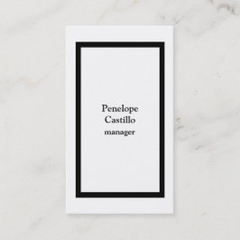 Tarjeta De Visita Moderno profesional Sencillo Estilo Blanco y Negro
