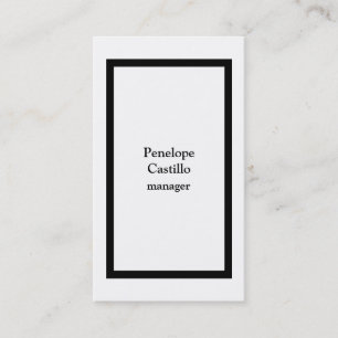Tarjeta De Visita Moderno profesional Sencillo Estilo Blanco y Negro