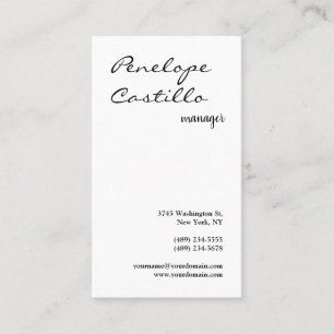Tarjeta De Visita Moderno profesional Sencillo Estilo Blanco y Negro