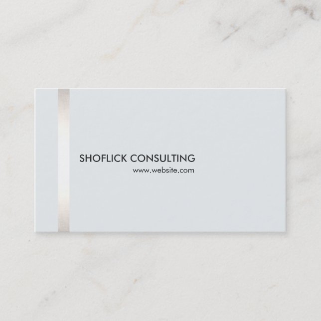 Tarjeta De Visita Moderno profesional Silver Stripe Light Gray (Anverso)