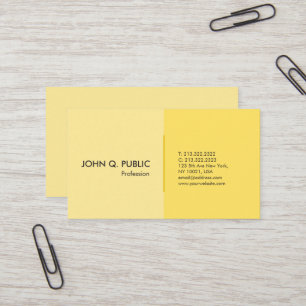 Tarjeta De Visita Moderno profesional simple amarillo elegante