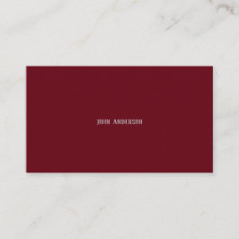Tarjeta De Visita Moderno Profesional Simple Cherry Red