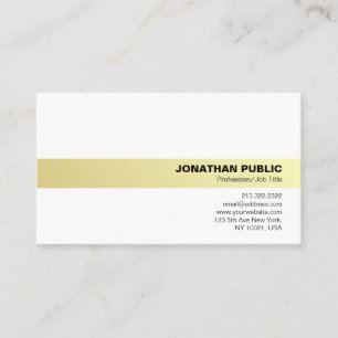 Tarjeta De Visita Moderno Profesional Simple Elegante Oro Blanco