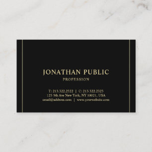 Tarjeta De Visita Moderno Profesional Simple Plantilla Gold Textos L