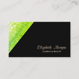 Tarjeta De Visita Moderno profesional simple, verde brillante, negro