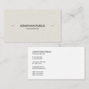 Tarjeta De Visita Moderno Profesional Sofisticado Simple Plano