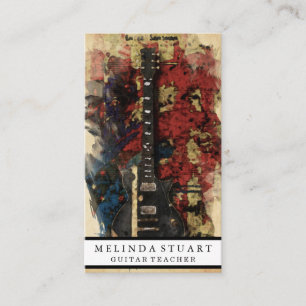 Tarjeta De Visita Moderno profesor de guitarra de Moda Minimalista