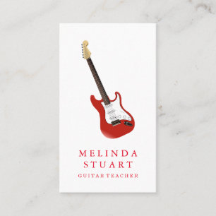 Tarjeta De Visita Moderno profesor de guitarra de Moda Minimalista