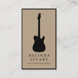 Tarjeta De Visita Moderno profesor de guitarra de Moda Minimalista