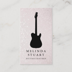 Tarjeta De Visita Moderno profesor de guitarra de Moda Minimalista