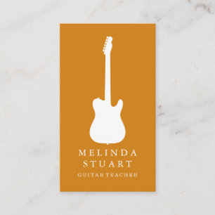 Tarjeta De Visita Moderno Profesor de Guitarra Músico Chic Minimalis