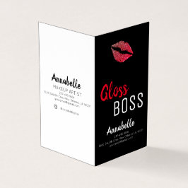 Tarjeta De Visita Moderno Purpurina Lip Gloss Boss Makeup