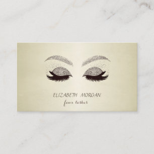 Tarjeta De Visita Moderno Purpurina profesional elegante Faux Lashes