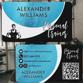 Tarjeta De Visita Moderno QRcode Gimnasio del formador personal