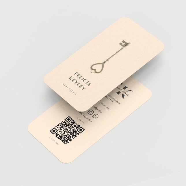 Tarjeta De Visita Moderno Realtor Real Estate Monograma Champagne (Modern Realtor Real Estate Monogram Champagne Business Card
)