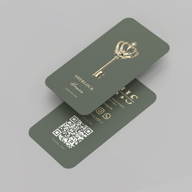 Tarjeta De Visita Moderno Realtor Real Estate Monograma Sage Green (Modern Realtor Real Estate Monogram Sage Green Business Card
)