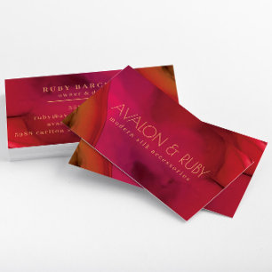 Tarjeta De Visita Moderno Red Abstract Art Profesional