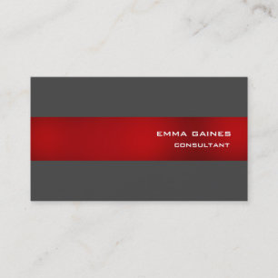 Tarjeta De Visita Moderno Red Gray Profesional Impresionante