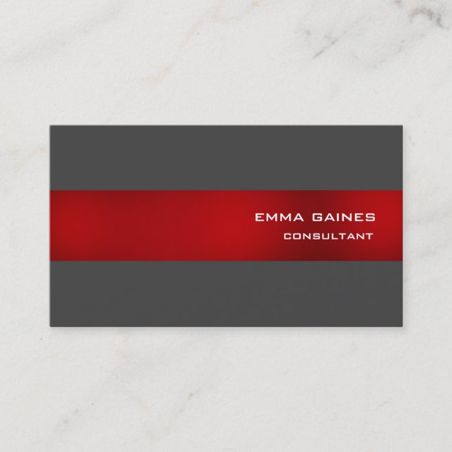 Tarjeta De Visita Moderno Red Gray Profesional Impresionante (Anverso)