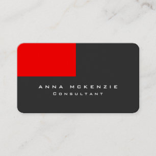 Tarjeta De Visita Moderno Red Rojo Minimalista de moda creativo