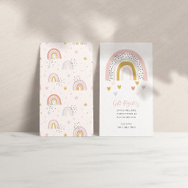 Tarjeta De Visita Moderno registro de regalos de Baby Shower con arc