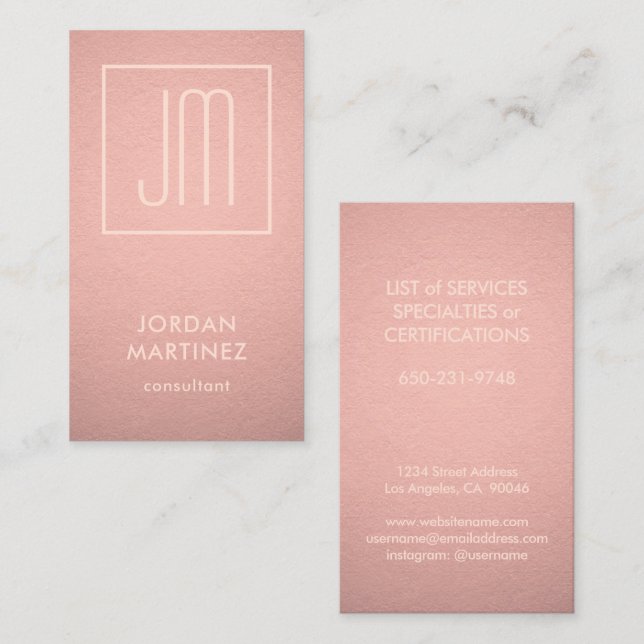 Tarjeta De Visita Moderno Relieve metalizado de imitación dorada mon (Anverso / Reverso)