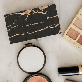 Tarjeta De Visita Moderno Relieve metalizado dorado de mármol Gemsto