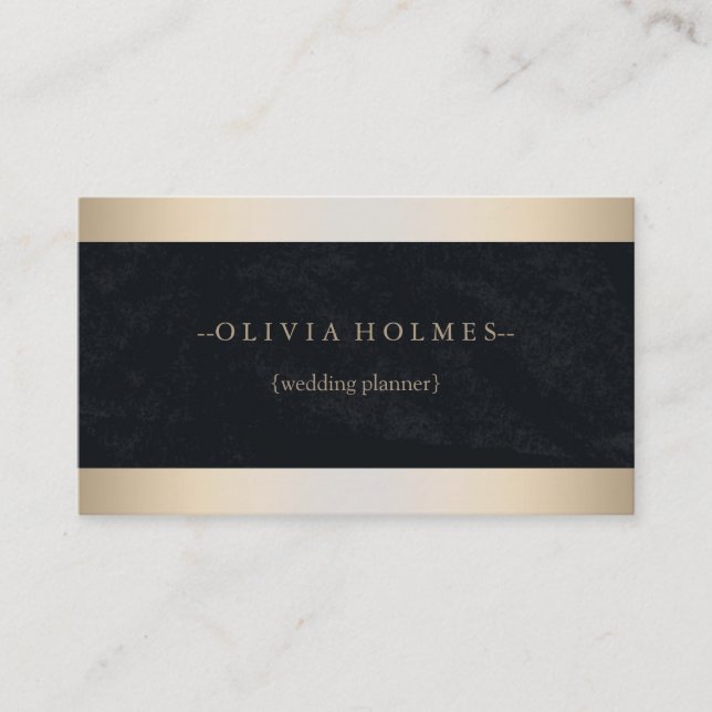 Tarjeta De Visita Moderno Relieve metalizado dorado elegante profesi (Anverso)