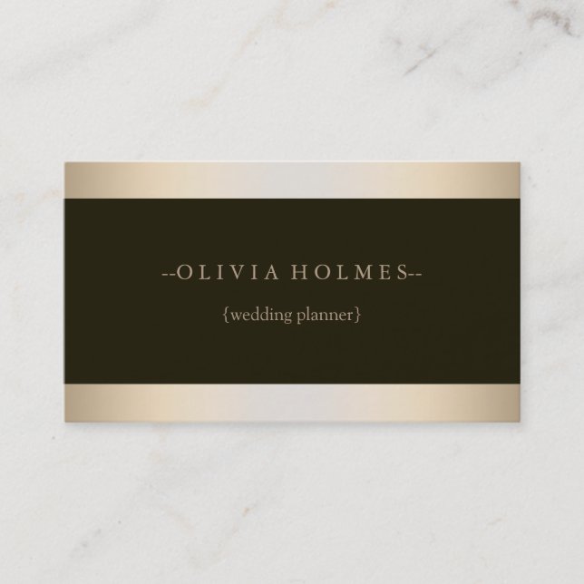 Tarjeta De Visita Moderno Relieve metalizado dorado elegante profesi (Anverso)