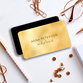 Tarjeta De Visita Moderno Relieve metalizado dorado Minimalista eleg
