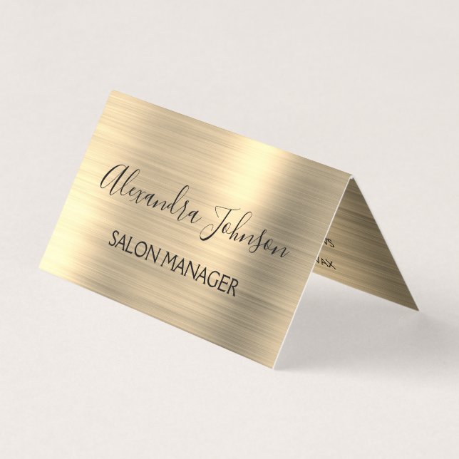 Tarjeta De Visita Moderno Relieve metalizado dorado Negocios moderno (Anverso)