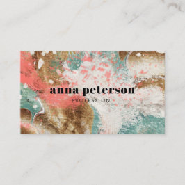 Tarjeta De Visita Moderno Resumen Arte Coral Azul Blanco