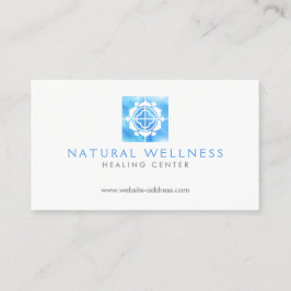 Tarjeta De Visita Moderno Resumen Azul Floral Logotipo Wellness